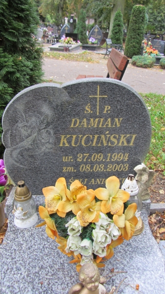 Damian Kuciński 1994 Myślibórz - Grobonet - Wyszukiwarka osób pochowanych